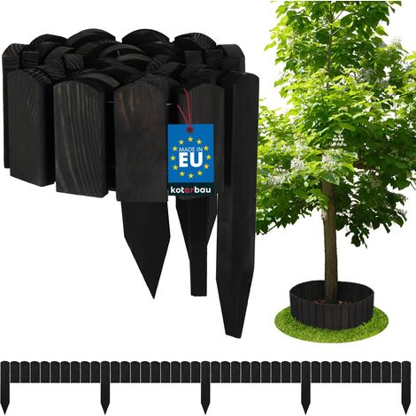KOTARBAU® Bordure Jardin Exterieur Bois - 200 x 10 cm - Cloture Bois Jardin - Anthracite - Palissade Flexible - Décoration Jardin (1/4)