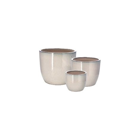 Regalo Italiano Set 3 Cachepot Ceramica Crema H 19–29,3-33 cm