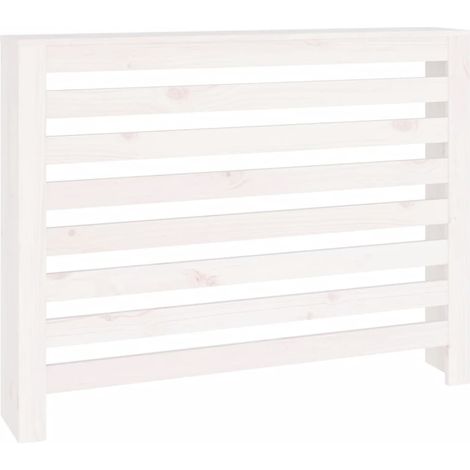 Cache-radiateur Blanc 108,5x19x84 cm Bois massif de pin