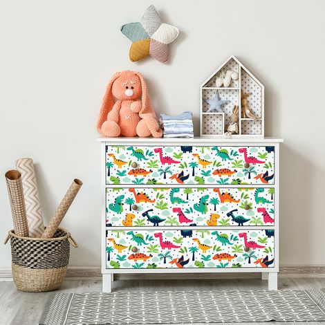 Sticker meuble enfant dinosaures des tropiques 40 x 60 cm (1/5)
