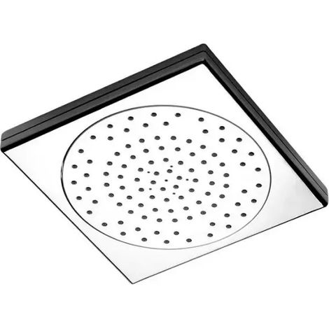 Soffione doccia quadrato in abs cromato effetto getto pioggia modello square 1/2" - 1 getto - 230x230 mm REMER