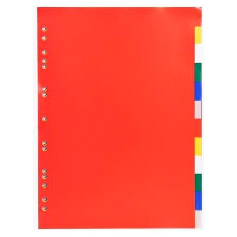 EXACOMPTA SEPARADORES 12 POSICIONES A4 PP FLEXIBLE OPACO COLORES NEUTROS