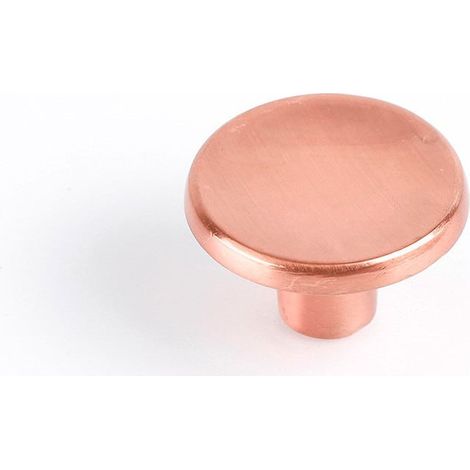 Blister con 2 pomoli per mobili tondi in zama finitura oro rosa opaco mod.774 ø35mm REI