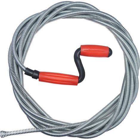 Deboucheur Canalisation Professionnel, 5m x 9mm Spirale Déboucheur wc avec Manivelle, Sonde de Debouchage pour WC Evier Canalisation (1/4)