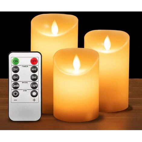 Bougies LED, Bougie Led Vacillante Avec Vacillement Des Flammes Très Réaliste, Lot De 3 (10cm, 12.5cm, 15cm), Halloween Decoration, Aesthetic Room Decor (1/4)
