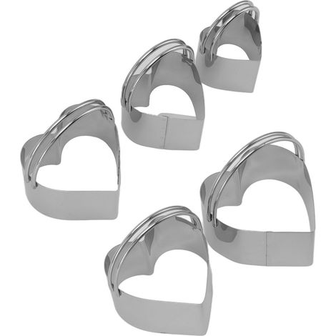 Ensemble de 5 emporte-pièces avec poignée, moules à biscuits en acier inoxydable en forme de cœur pour la Saint-Valentin