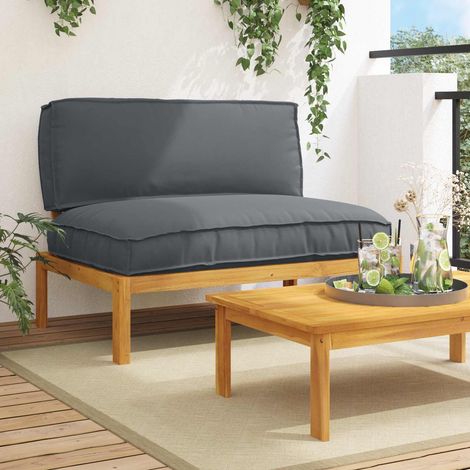 Sofa Set Uni Anthrazit 120 x 92 x 69 cm Massivholz Akazie