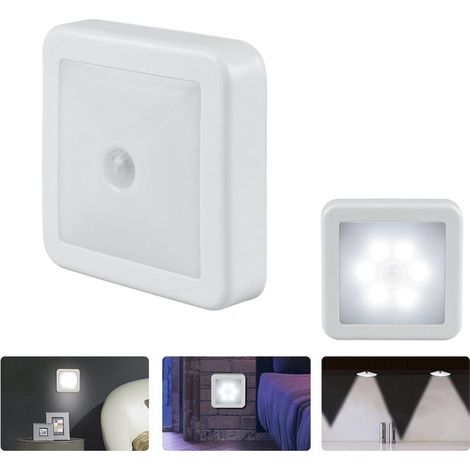 Lot de 2 veilleuses LED avec capteur infrarouge – Installation facile avec adhésif – Éclairage doux pour chambres et couloirs (1/5)