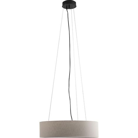 Vivien Lampada a Sospensione Nera, Paralume Cilindrico Avorio, E27, IP20, 48cm - Rossini Group - Design Minimal ed Elegante (1/5)