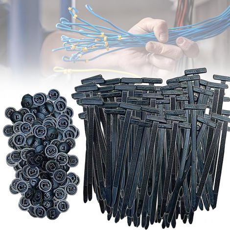 200 Attaches autobloquantes, Rivets plastique nylon, Fixation rapide trou, Réparation automobile garnitures (1/5)
