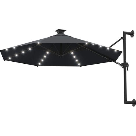 Maison Exclusive - Ombrellone da Giardino a Parete con LED 300 cm Antracite (1/5)