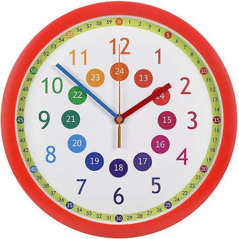 Horloge murale pour chambre d'enfant, horloge murale éducative pour chambre d'enfant, horloge silencieuse (1/5)