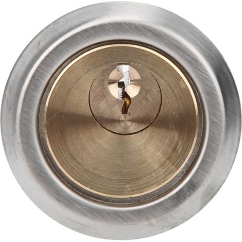 Beyamis Cylindre de serrure mécanique antivol rond en cuivre pour portes intérieures en fer et en bois, avec 3 clés. (1/5)
