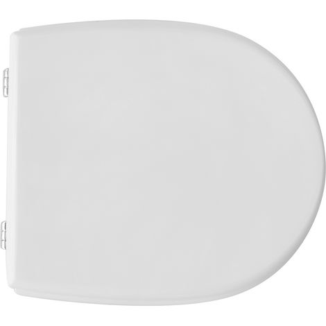 Sedile wc coprivaso per Globo vaso Bowl 40-43 x 39 cm copriwater bianco con cerniere regolabili e sedile in legno colato (1/3)