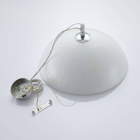 [GEBRAUCHT] B-Ware Lucande Lourenco Opalglas-Pendelleuchte Deckenlampe Hängelampe E27 opalweiß (1/2)