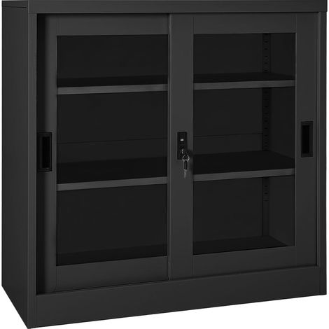Schrank mit Schiebetür Anthrazit 90x40x90 cm Stahl