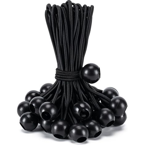 Lot de 30 boules élastiques, 15 cm (6 pouces), robustes, pour la fixation de bâches, tentes, chargements, câbles et tuyaux.