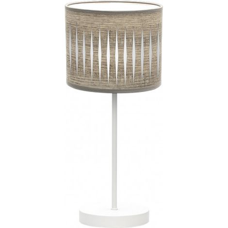 Lampada da tavolo Piron 1xe14 Bianco/Grigio Legno 42x17x17 Cm brand FABRILAMP