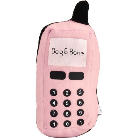 Anneau de dentition en peluche pour téléphone portable, jouet à mâcher interactif pour chiens et chats (rose) (1/5)