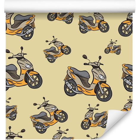 Carta da parati moderna con scooter per soggiorno e camera da letto, 50x1000 cm (1/5)