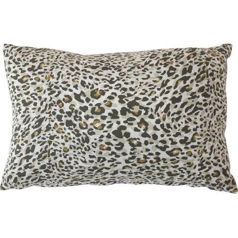 Coussin léopard en coton recyclé 40 x 60 cm – Coussin décoratif - 40x60cm - Taupe (1/3)