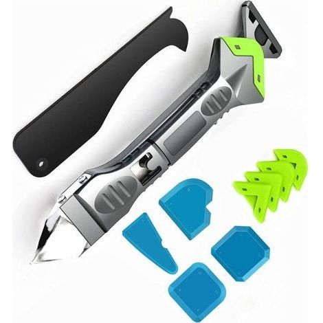5 en 1 Kit de Calfeutrage en Silicone, Outil de Calfeutrage, Outils de Calfeutrage en Silicone, Grattoir à Coulis, Lisseur Joint Silicone, Pour Évier de Fenêtre Cuisine Salle de Bain (1/5)
