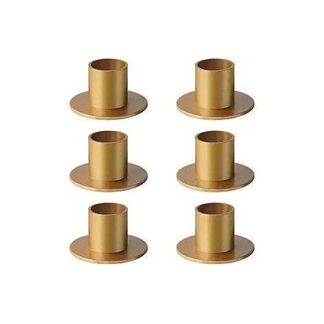 Metal Cone Candlestick Set - Elegant Candlestick Centerpiece, Suitable for Table Decorations, Weddings, Anniversaries, and Evening Parties (6, Gold) (1/5)