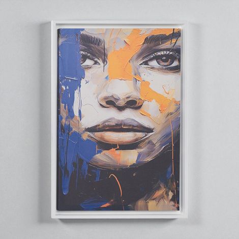 Quadro su tela con cornice moderno 67x97 cm con ritratto di donna colorato (1/5)