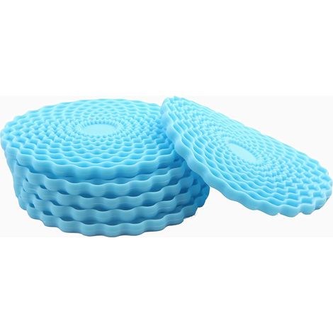 Ensemble de 6 sous-verres bleus antidérapants, résistants à la chaleur et faciles à nettoyer, accessoires décoratifs colorés pour la maison. (1/5)