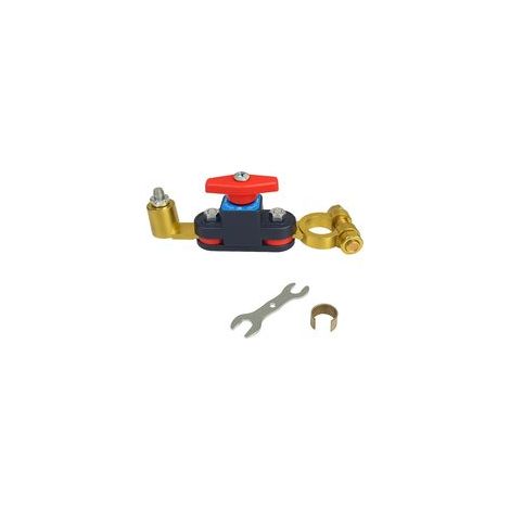 Disjoncteur de batterie rotatif réglable robuste 12 V en cuivre pur, interrupteur à bornes supérieures 12 V-48 V, convient aux automobiles, bateaux, camping-cars, VTT7.9 x 1.3 x 1.8 inches(1 unité) (1/4)