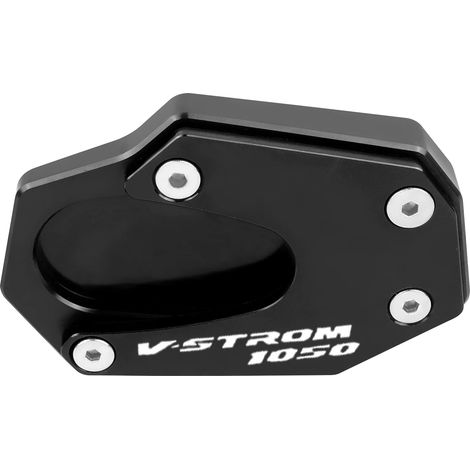 (Noir) Compatible avec la béquille SUZUKI DL1050 V-Strom 1050 Vstrom DL 1050 XT DL1050XT 2020-2023 - Plaque de support d'extension de béquille latérale usinée CNC maxpower (1/4)