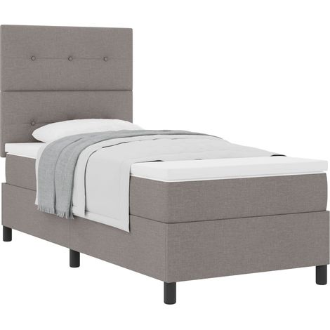 Maison Exclusive - Lit à ressorts avec matelas Taupe 80 x 200 cm tissu