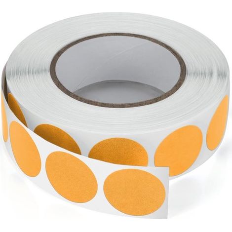 1000 etichette rotonde autoadesive arancioni, diametro 19 mm, in rotoli, per codifica ed etichettatura. (1/5)