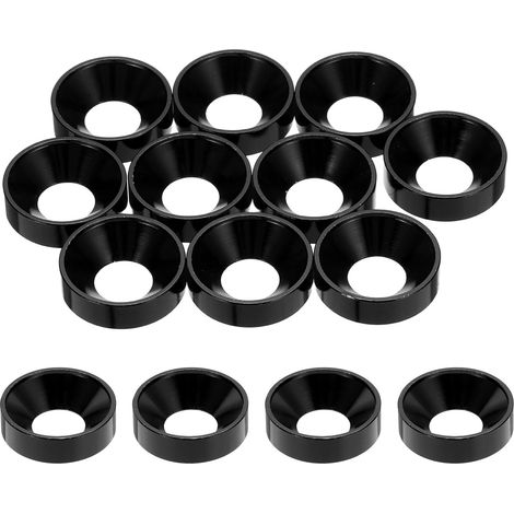 10 Pièces Rondelles à Tête Fraisée, Rondelles de Tasse M8 x 18 mm, Rondelle Fraisée, Rondelle Boulon En Aluminium Pour vis à tête, tige filetée, Accessoires Mécaniques, Noir (1/5)