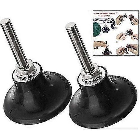 2 porte-disques de 50 mm (2 pouces), porte-disques avec tige rotative ronde de 6,35 mm, porte-disques de polissage. (1/5)