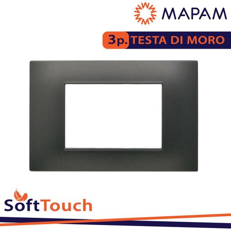 PLACCA SOFT-TOUCH GEM-T2 3P 6003ST-4 TESTA DI MORO (1/3)