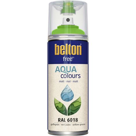 belton free Lackspray AQUAcolours 400 ml gelbgrün matt Wasserlack
