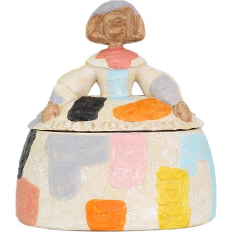 Scatola decorativa Pop Art Girl - Statuetta in resina per la decorazione della casa - Design moderno e originale