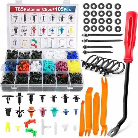 890 Pièces Rivet Clips Plastique, Clips Voiture, Rivet Plastique Fixation de Protection pour Auto Voitures Panneaux de Portes (1/5)