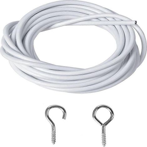 Kits de câbles pour rideaux multifonctions de 2 m pour la maison et le jardin, avec vis de fixation.