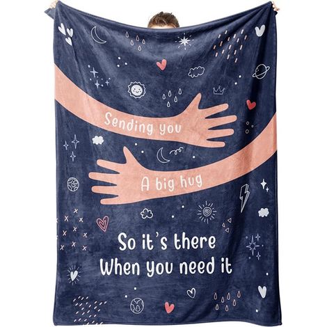 Manta acogedora "Abrazo de amor" – Idea de regalo para el Día de San Valentín, relaciones a distancia, cumpleaños o aniversarios – Disponible en varios colores (1/5)