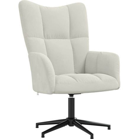 Sillón de relax de terciopelo blanco crema vidaXL