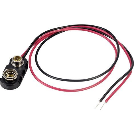 TRU COMPONENTS 18-0097 Connecteur clip pression 1x 6LR61 (9 V) raccordement par empreinte pile 9V (L x l x H) 24.5 x 11.8 x 7.3 mm X374901 (1/2)