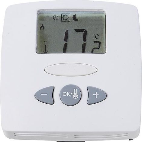 Watts – Thermostat ambiance numérique WFHT-LCD 230V – Plage de réglage 5-30°C – Triac-Contact silencieux – Sonde NTC intégrée (1/2)