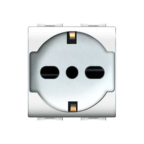 PRESA SCHUKO 10/16A BIANCO PRESA UNEL BIPASSO ECL4050WH MY LIFE ELETTROCANALI