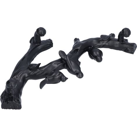 Dekorative 3D-Wand-Taube, Haken zum Anbringen ohne Bohren für den Eingangsbereich, kreative Wandgarderobe (NX0181c schwarz, kleine Größe 29,5 cm) (1/5)
