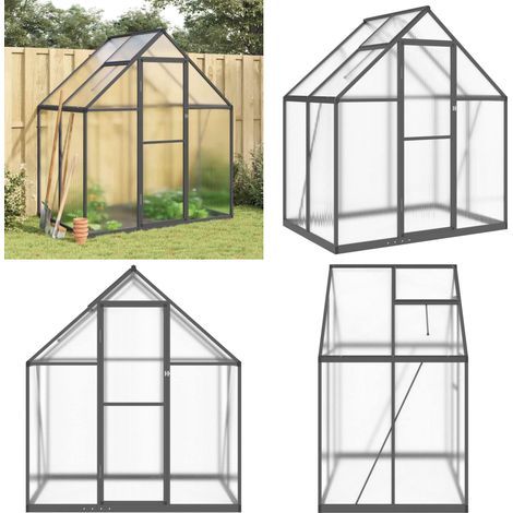 Gewächshaus mit Fundamentrahmen Anthrazit 169x114x195 cm Alu - Gehäuse - Gewächshaus - Polycarbonat Greenhouse - Gartengewäschhauss - Aluminium Greenhouse - Home & Living