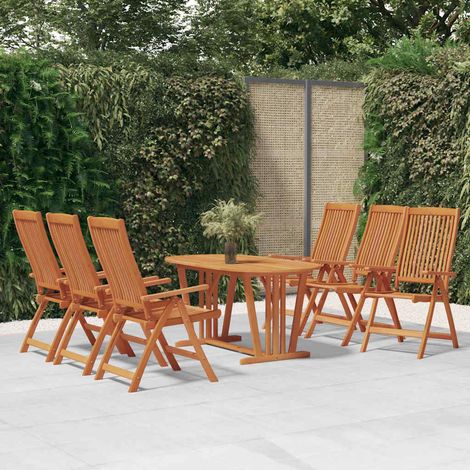 Lot de 6 Chaises de jardin pliables - Chaises d'extérieur pour terrasse/jardin Bois d'eucalyptus massif BV686928 - BonneVie (1/5)
