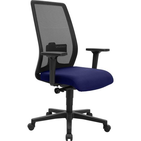 Chaise de Bureau pivotante en Plastique Bleu/Noir Standard (1/3)