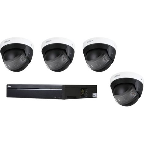 Dahua – Kit de vidéosurveillance 4 caméras dôme IP panoramiques – Enregistreur NVR 16CH 1080p – Alimentation PoE – Résistant IP67 IK10 (1/4)